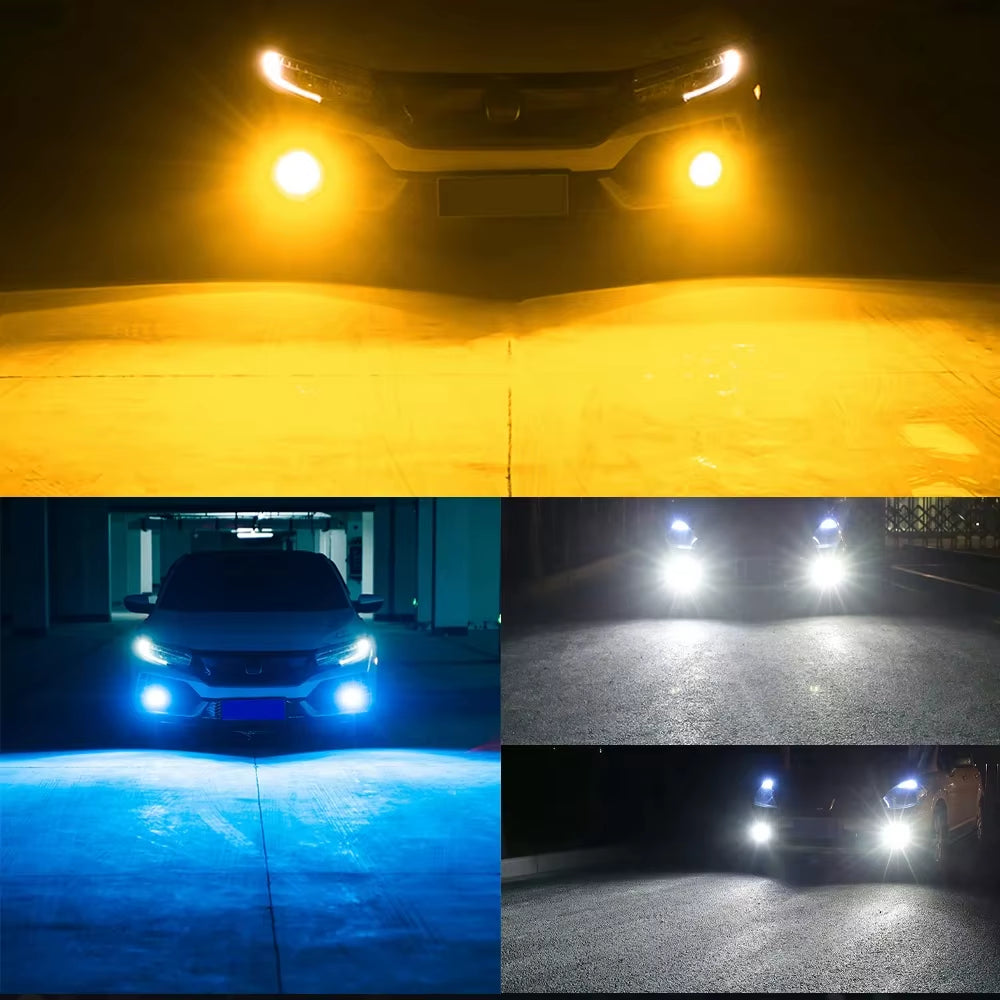 2PCS H1 H3 LED Fog Light Super Bright 4014 Chips 45MSD Car Lights Daytimes Running Light 12V White
