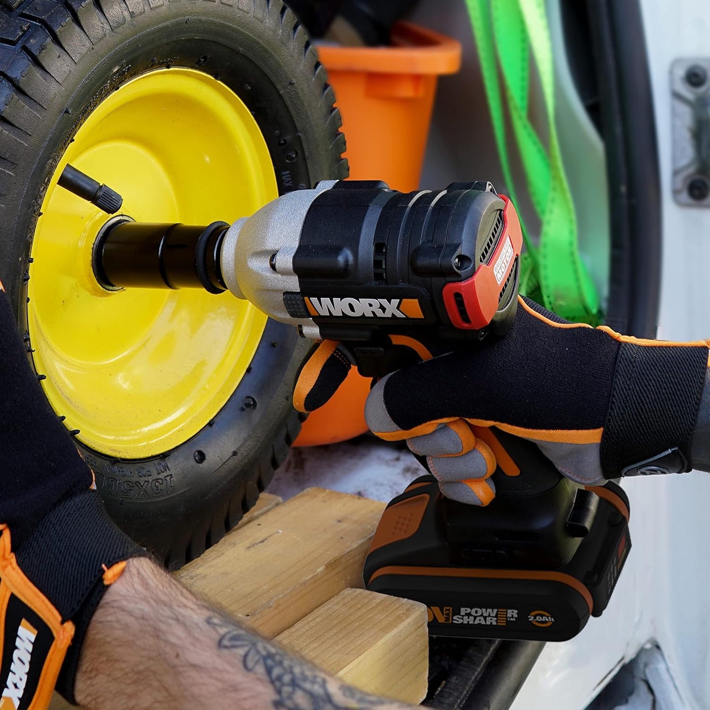 WORX Atornillador De Impacto Brushless 20V Powershare | WX272.9 | Sin Batería, Ni Cargador | Potente Motor Sin Escobillas | 3 Velocidades Variables | Luz LED