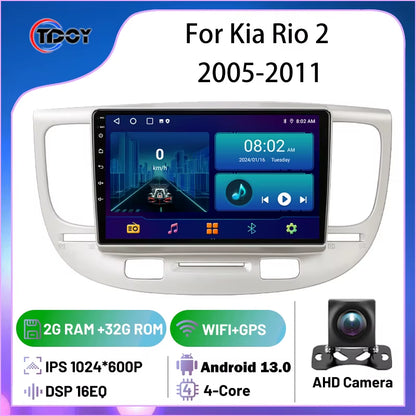 2Din Android Car Radio for Kia Rio 2 2005-2011 Autoradio Multimedia Automotive Carplay Android Auto Wireless Amplifier Car Video
