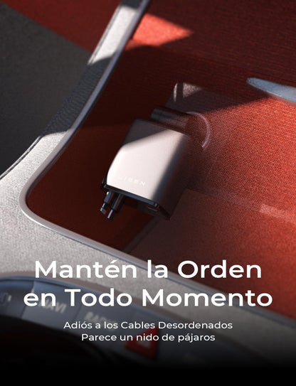 LISEN Retráctil Cargador Coche Carga Rápida 69W, Accesorios Coche Camper Furgoneta Para Iphone 16 Pro Max/E 15 Cargador Mechero USB C 12V Para Samsung S25 Xiaomi Regalos Originales Mujer Gadgets