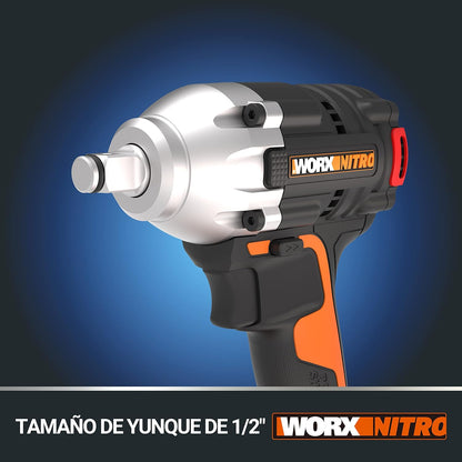 WORX Atornillador De Impacto Brushless 20V Powershare | WX272.9 | Sin Batería, Ni Cargador | Potente Motor Sin Escobillas | 3 Velocidades Variables | Luz LED