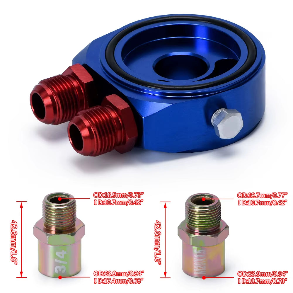 - Car Aluminum Universal Oil Filter Sandwich Adapter for Oil Cooler Plate Kit AN10 6721