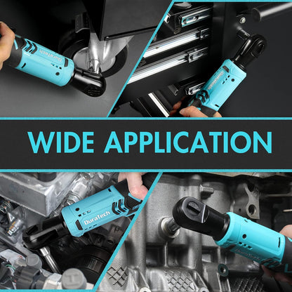 Llave De Carraca Eléctrica Inalámbrica, 12V Atornillador De Impacto, Llave De Trinquete Con Carga Rápida, 2 Packs De Batería De 2000Mah, Gatillo De Velocidad Variable, 65N.M