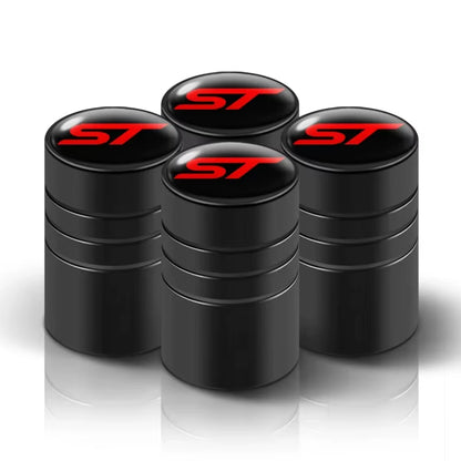4Pcs Car-Styling ST Emblem Wheel Tire Valve Tyre Caps Case for FORD ST Focus X 2 3 Kuga MK2 MK4 FIESTA MONDEO Auto Accessories