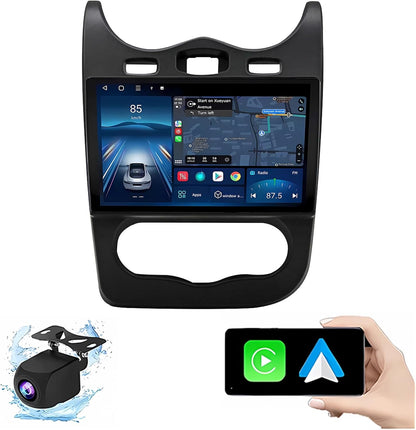 Android 14 Radio Coche Para Renault Sandero 2013 9 Pulgadas Android Radio De Coche 2 DIN Con Carplay Inalámbrico/Android Auto Bluetooth/Gps Navi/Fm Radio/Wifi/Usb/Swc(P6(8G+128G))