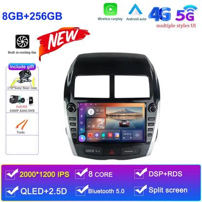Android 15 for Mitsubishi ASX 2010 - 2016 Car Radio Multimedia Video Player Navigation GPS DSP QLED Carplay Android Auto