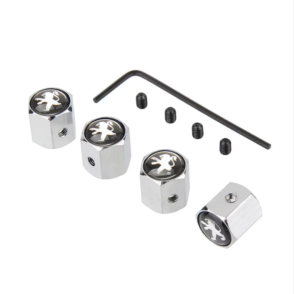 Anti-Theft Car Wheel Tire Stem Valve Caps for  407 206 107 307 308 406 408 208 301 3008 2008 208XS 208Gti Exterior