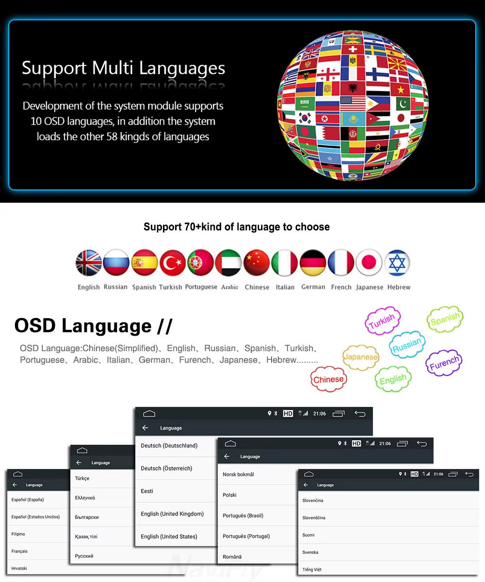 1Din Carplay Android Auto Car Radio Android 13 Multimedia Video MP3 MP5 Player with BT FM Stereo USB Plug Autoradio