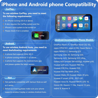 Carpuride Pantalla Carplay GPS Para Motocicleta De 6,3 Pulgadas, Carplay Inalámbrico Y Android Auto Para Motocicletas, Con Cámara Dual 1080P, Control Remoto, IP67 a Prueba De Agua, BT Aduio