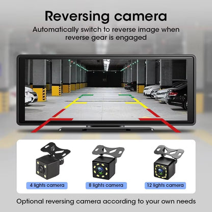 10.26" Portable Wireless Carplay Screen HD Rear Reversing Camera Car Radio DVR MP5 Multimedia Video Player Android Auto