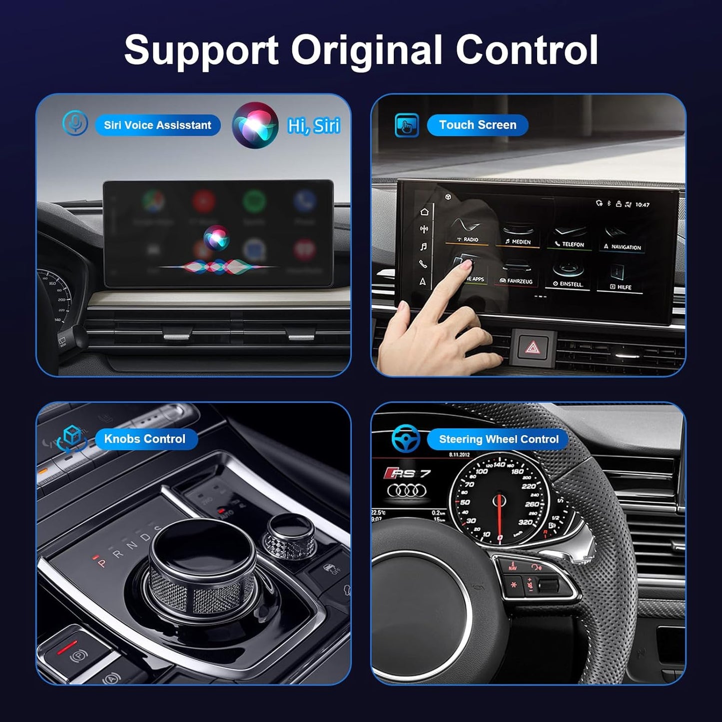 Adaptador Carplay & Android Auto Inalámbrico Para Iphone, Convierte Cable De Fábrica En Dongle Para Control Plug & Play, Compatible Con Coches Desde 2017