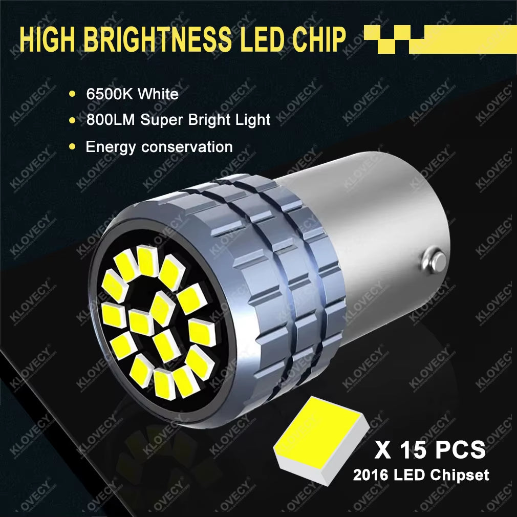 2/4/6/8/10/20 PCS P21W 1156 BA15S 1157 BAY15D LED Bulbs for Car Turn Signal Parking Brake Lights 12V 2016-15SMD White Amber Red