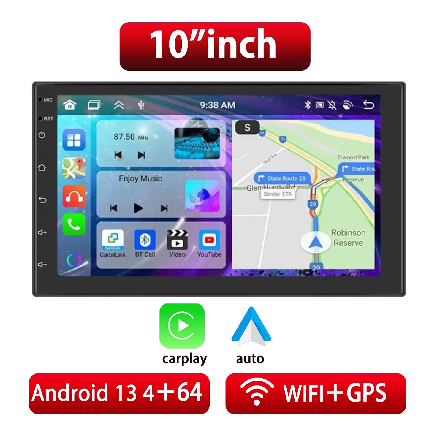 Car Radio 2 Din 7"/9"/10" Carplay Auto Android 14 Mp5 Universal WIFI GPS Car Radio Multimedia Video Player FM Car Stere