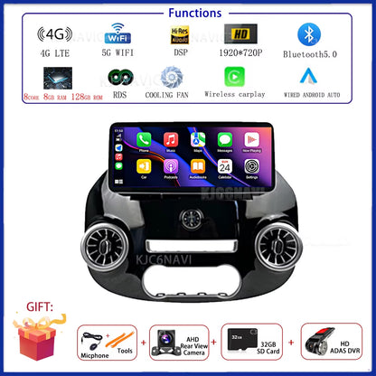 12.3 Inch Android 15 Car Radio for Benz Vito W447 2014-2021 Stereo Receiver GPS Navigation DSP Video Carplay Player NO 2DIN DVD