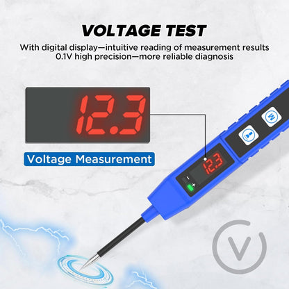 BELEY Comprobador De Circuitos Eléctricos De Automoción Comprobador De Voltaje Para Coche DC 9V-30V Con Pantalla Digital Comprobador De Voltaje Automático Con Luz LED, Protección Contra Sobrecarga
