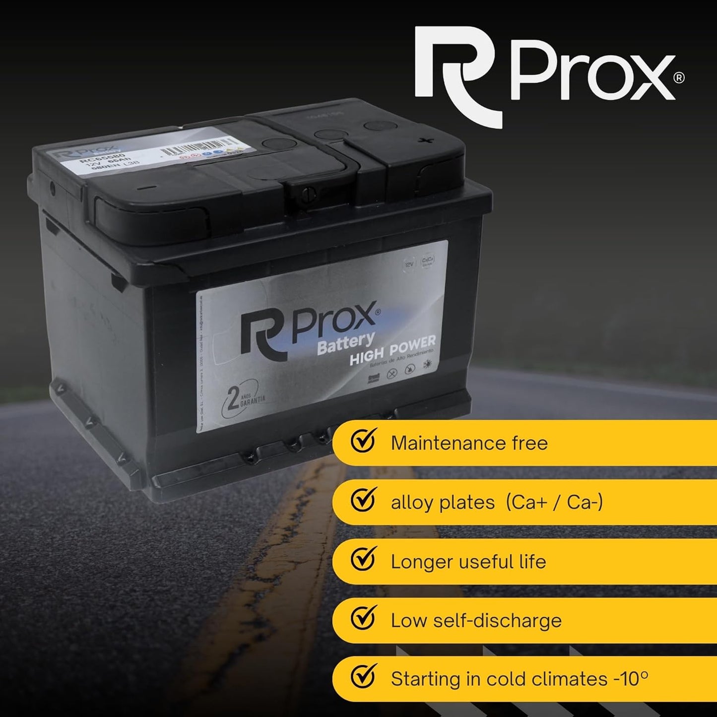 Batería De Coche 55 Ah 580 Amp. + 20% De Potencia De Arranque. 24 Meses De Garantía. Primer Fabricante Lider Europeo.