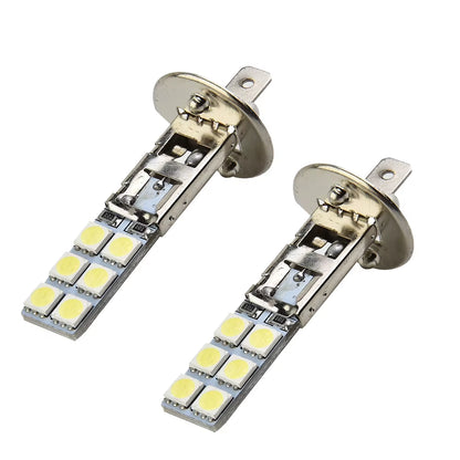 2X Car H1 LED Fog Lights 6000K Headlights Fog Driving Lights Daytime Running Light DRL H1-12SMD-5050 Super Bright Lighting