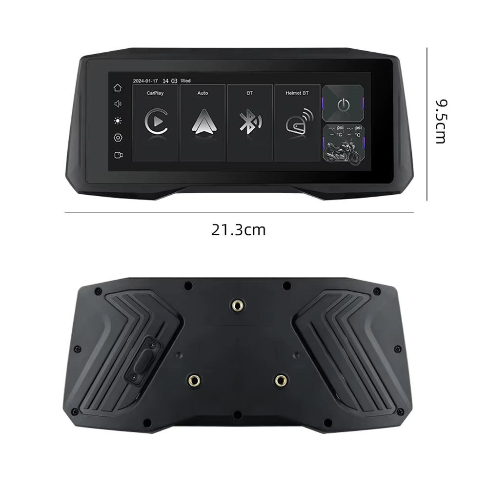 7 Inch Wireless Carplay Moto Android Auto Portable Digital Motorcycle Dashboard GPS Navigation Display Screen Monitor TPMS