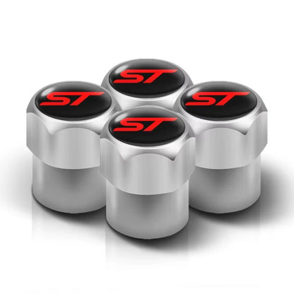 4Pcs Car-Styling ST Emblem Wheel Tire Valve Tyre Caps Case for FORD ST Focus X 2 3 Kuga MK2 MK4 FIESTA MONDEO Auto Accessories