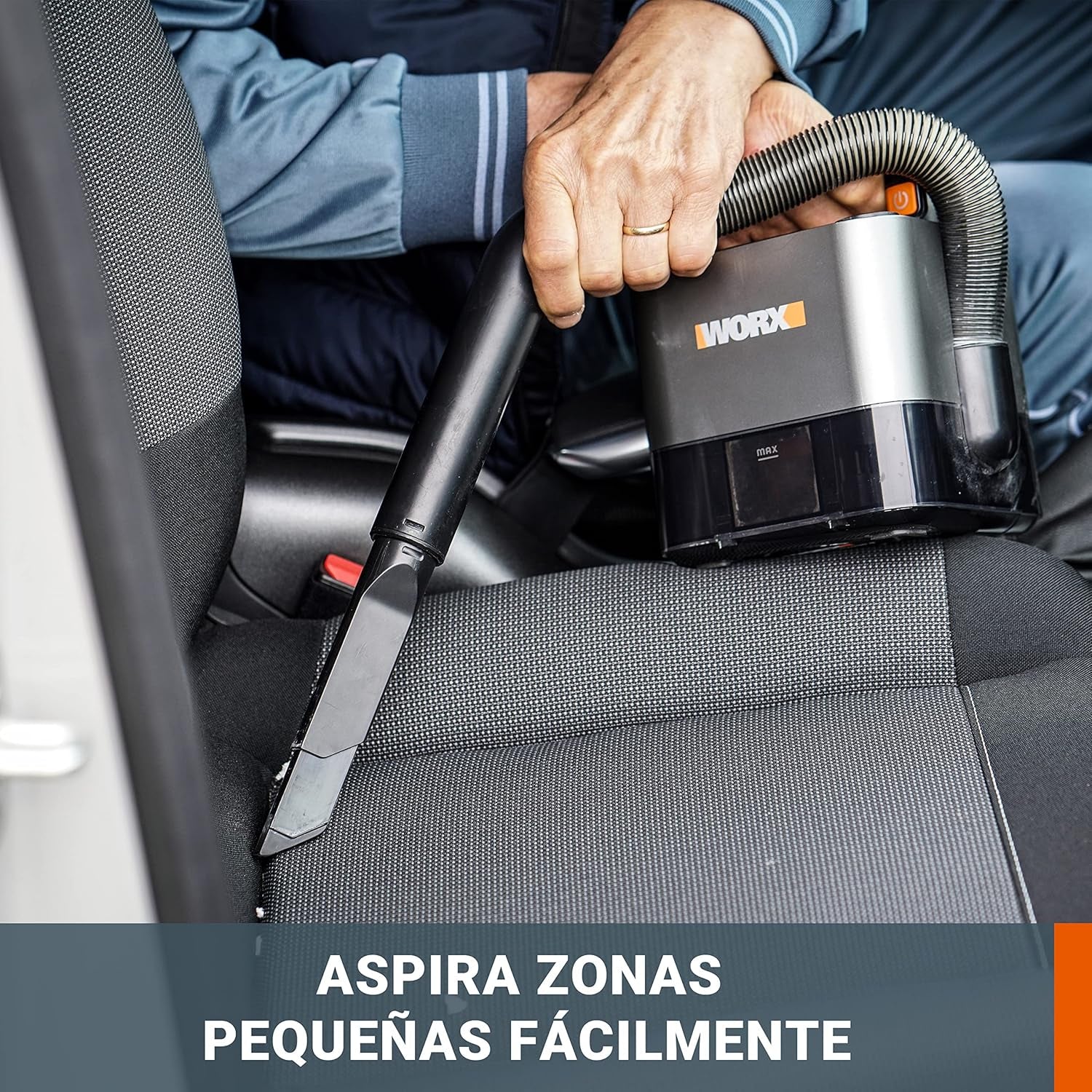 Worx 18V(20V MAX) Aspirador De Coche Inalámbrico Sin Cable Potente 2.0Ah Batería WX030, 150W 10Kpa Con Caja De Almacenamiento Integrada, Filtro Lavable Red De Eliminación De Polvo