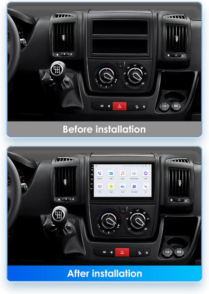 Android 13 Car Radio 9 Pulgadas Pantalla Táctil 8 Núcleo Para Citroën Jumper Ii/Peugeot Boxer Ii/Fiat Ducato 2006-2022 Wifi Wired Android Car, Wireless Carplay Bluetooth Wifi 4G GPS RDS Am/Fm