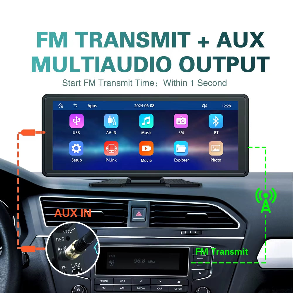 Universal 10.26 Inch Car Radio Multimedia WIFI Video Player Wireless Carplay & Android Auto for Apple or Android MP5 Player