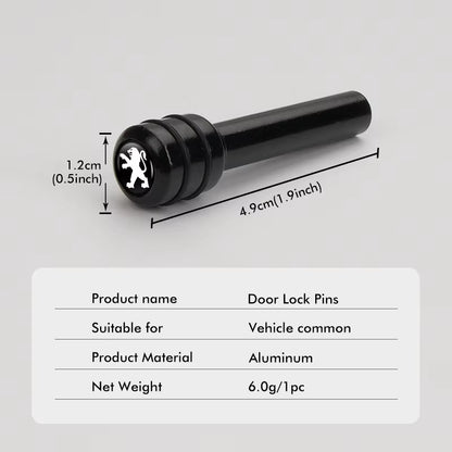 For Peugeot 4Pcs Car Alloy Door Lock Pins Screw Knob Interior Accessories 206 207 208 107 106 205 4008 301 607 108 807 407 508