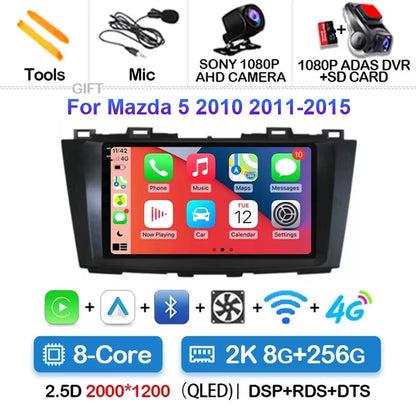 Android 15 for Mazda 5 CW 2010 - 2015 Car Radio Multimedia Video Player Navigation for Android Auto Carplay Wifi GPS Stereo
