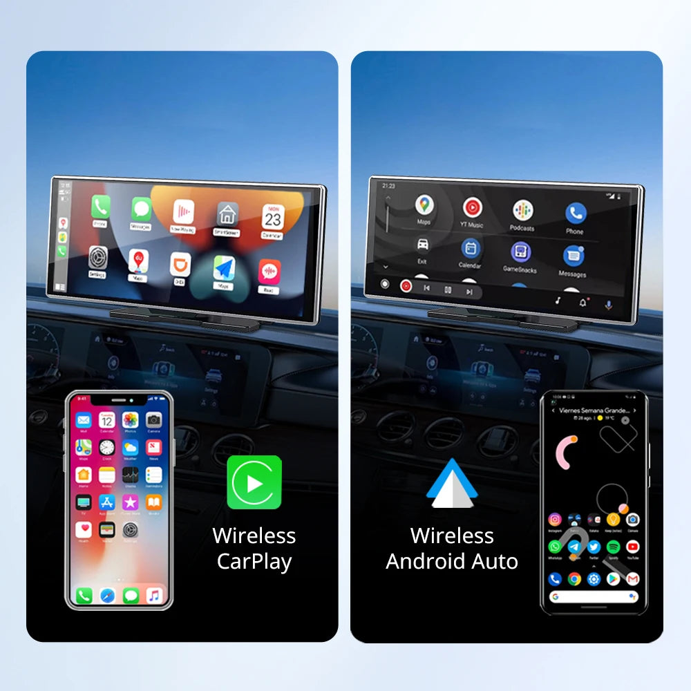 11.26 Inch IPS Carplay & Android Auto Car Radio Multimedia WIFI Video Player Compatible with Apple and Android Devices
