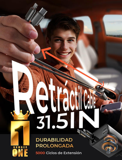 LISEN Retráctil Cargador Coche Carga Rápida 69W, Accesorios Coche Camper Furgoneta Para Iphone 16 Pro Max/E 15 Cargador Mechero USB C 12V Para Samsung S25 Xiaomi Regalos Originales Mujer Gadgets