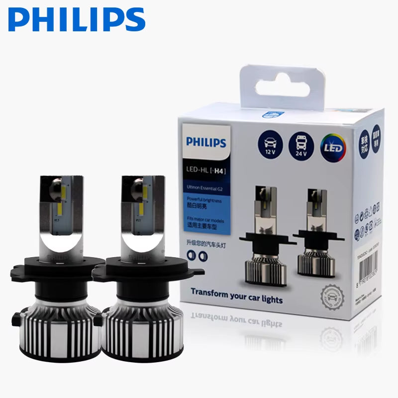 Philips Ultinon Essential G2 LED H1 H4 H7 H8 H11 H16 HB3 HB4 H1R2 9003 9005 9006 9012 6500K Car Headlight Auto Fog Lamp (2 Pack)