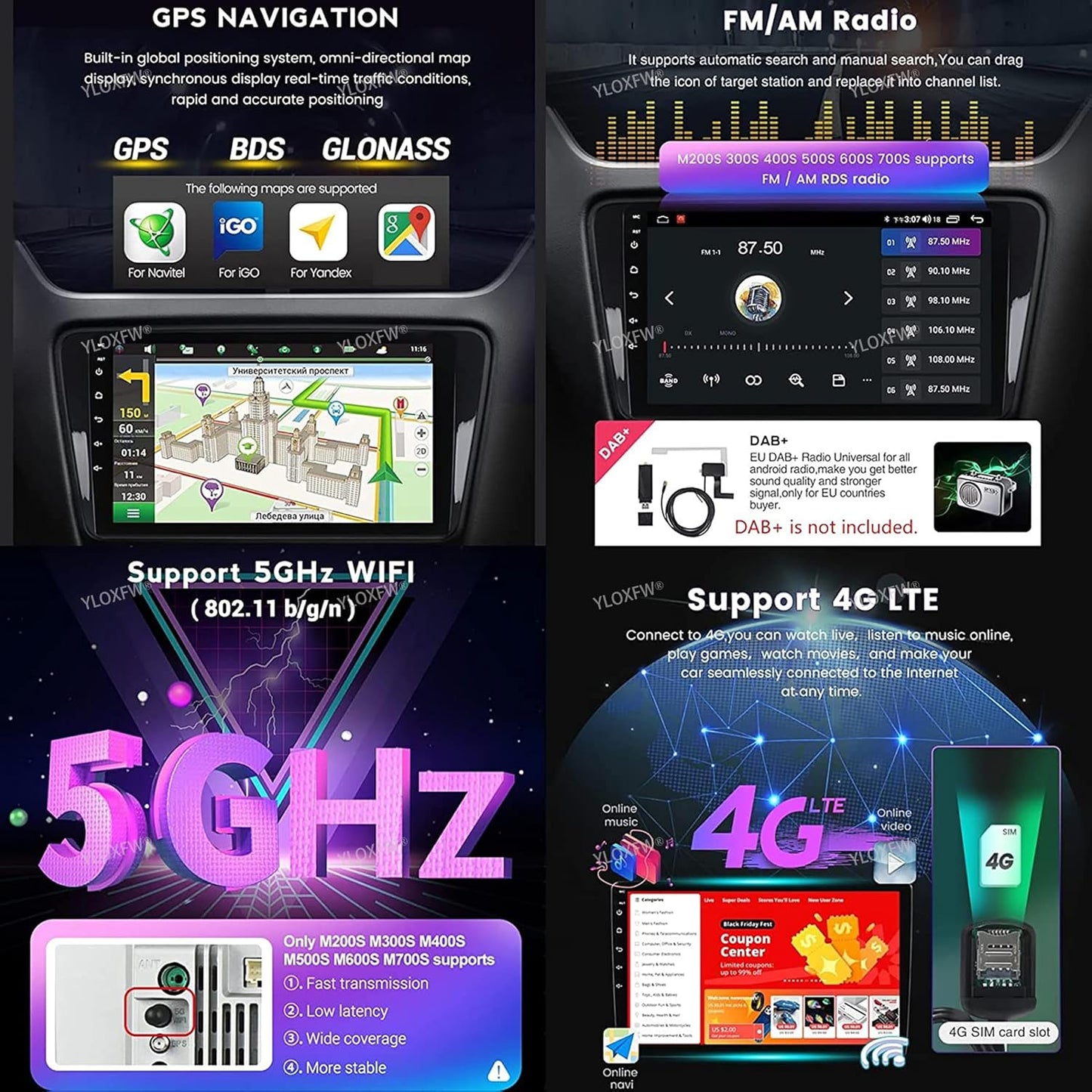 Reproductores De Radio Automáticos 2 DIN Android 12 Radio Con 4G 5G Wifi DSP SWC Carplay Para M-Itsubishi Cheetah Kingbox GPS Navegación Por Satélite Reproductor De Vídeo Multimedia MP5 De 9