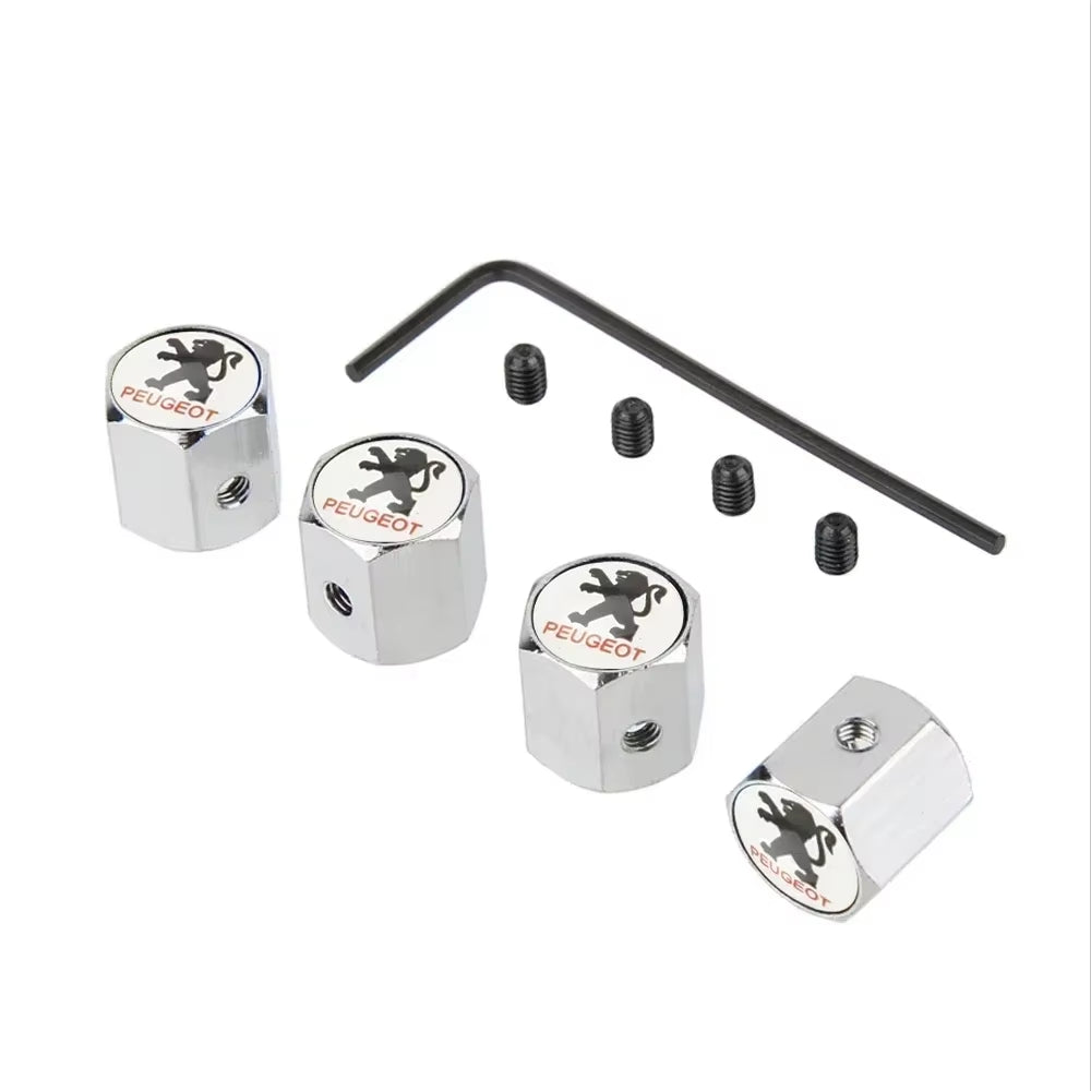 Anti-Theft Car Wheel Tire Stem Valve Caps for  407 206 107 307 308 406 408 208 301 3008 2008 208XS 208Gti Exterior