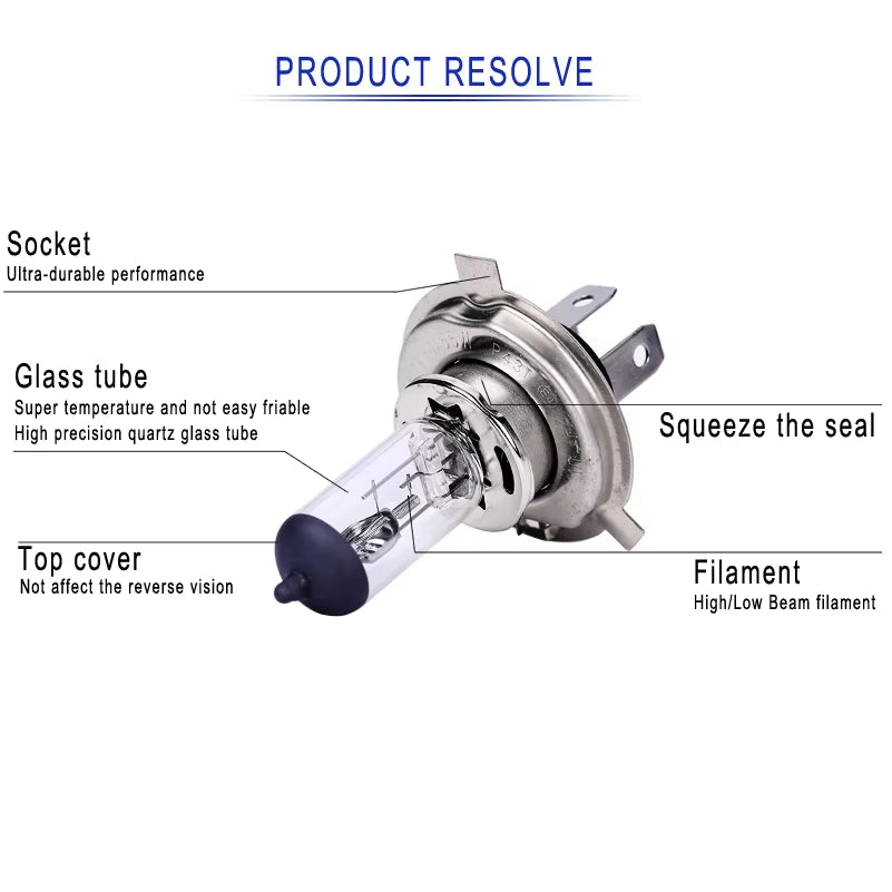 2PCS H1 12V Standard Super White Halogen Lamp 6000K Headlight Auto Fog Lamp 55W 100W Car Halogen Bulb Light Bulbs for Cars