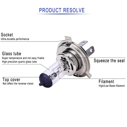 2PCS H1 12V Standard Super White Halogen Lamp 6000K Headlight Auto Fog Lamp 55W 100W Car Halogen Bulb Light Bulbs for Cars