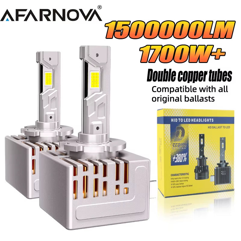 D3S D1S LED Car Headlights Bulb 1700W 1500000LM D2S D4S D2R D4R 9570 CSP Chips D1R D2 D3R D4 Turbo LED Auto Lamps 6000K 12V 24V