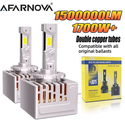 D3S D1S LED Car Headlights Bulb 1700W 1500000LM D2S D4S D2R D4R 9570 CSP Chips D1R D2 D3R D4 Turbo LED Auto Lamps 6000K 12V 24V