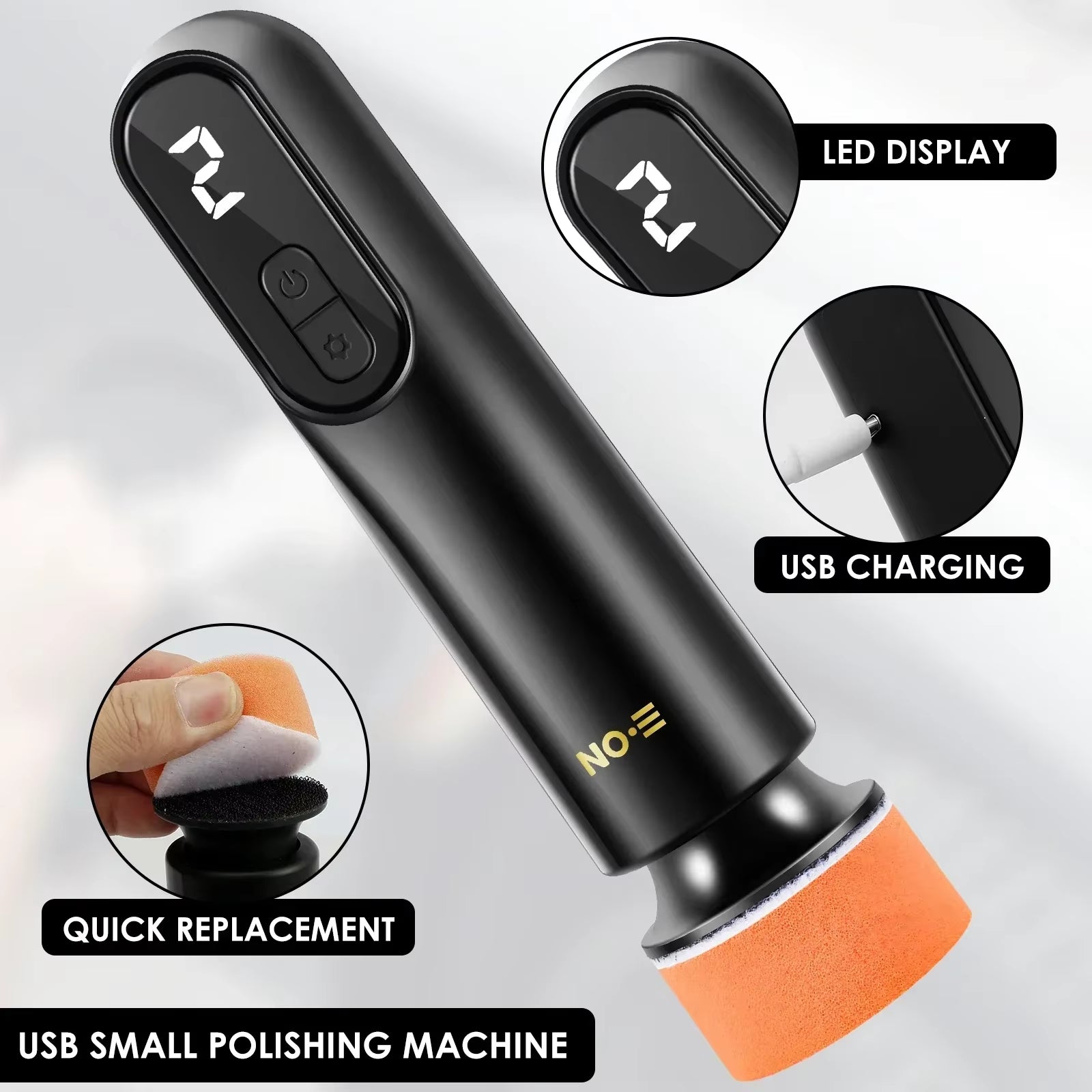 Mini Cordless Car Polisher Electric Car Polishing Repair Kit LED Display Automotive Scratch Removal Polishing Machine for Car