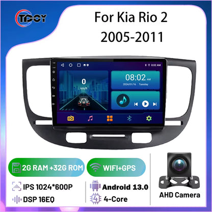 2Din Android Car Radio for Kia Rio 2 2005-2011 Autoradio Multimedia Automotive Carplay Android Auto Wireless Amplifier Car Video