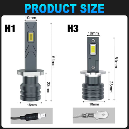 XSTORM H1 H3 Led Headlight Bulb Car Fog Lights 20000LM Day Driving Light Auto H3 H1 Led Lamp 65000K White 12V Automotivo