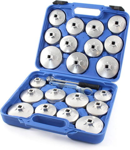 Juego De 23 Llaves De Vaso Para Filtro De Aceite Aluminio Herramientas Set Coches Vehículos
