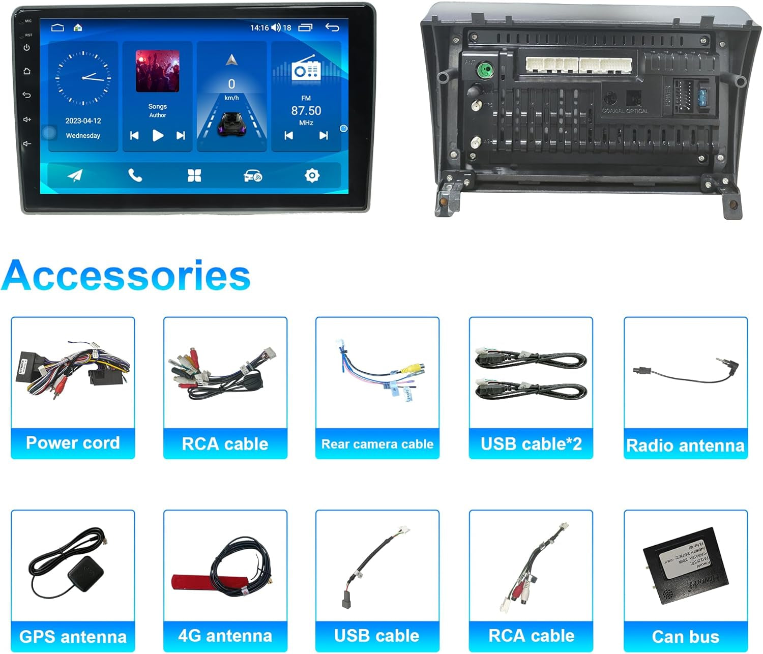 Para Peugeot 407 Radio, Android 13 Car Radio GPS Navigation Para Peugeot 407 2004-2011, Pantalla Táctil De 9 Pulgadas, Android 13 Octa-Core 64 GB ROM 4 GB