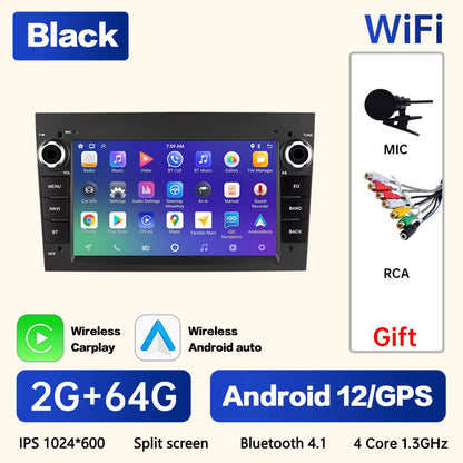 Android 12 for Opel Astra Antara Vectra Corsa Zafira Multimedia Video Player GPS Navigation Carplay Android Auto 2Din Stereo