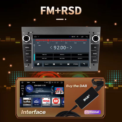 Android 12 for Opel Astra Antara Vectra Corsa Zafira Multimedia Video Player GPS Navigation Carplay Android Auto 2Din Stereo