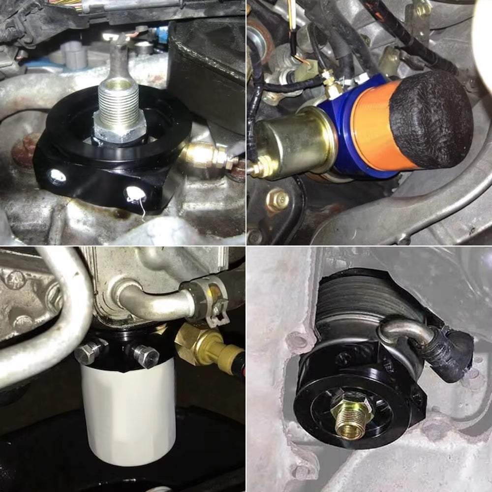 - Car Aluminum Universal Oil Filter Sandwich Adapter for Oil Cooler Plate Kit AN10 6721