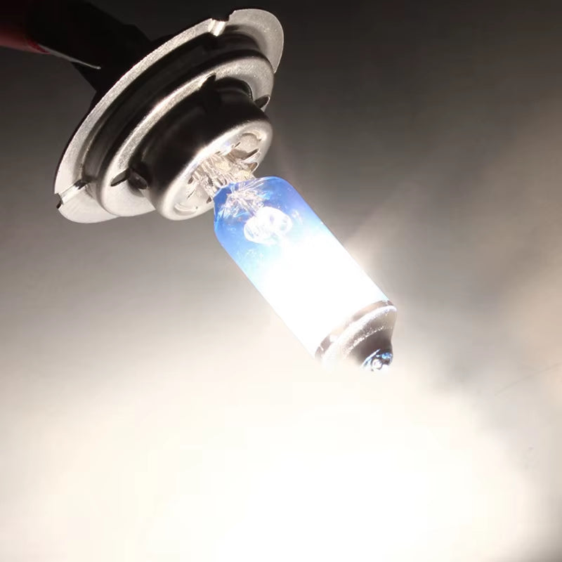 2Pcs H7 H1 H3 H4 55W 12V 6000K Halogen Bulb Headlight Blue Housing White Light Quartz Glass Lamp Bulbs Automotive Headlights
