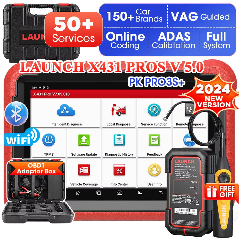 New LAUNCH X431 PROS V5.0 Car Diagnostic Tools Automotive OBDII Scan Tool Auto Scanner OBD2 ECU Coding Pk X431 V Plus
