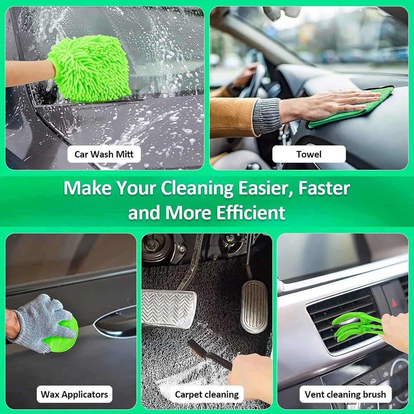 Pulverizador De Espuma Para Lavado De Autos Con Boquilla Para Manguera De Agua De Jardín - Kit De Limpieza De Autos De 21 Piezas - Pulverizador De Lavadora Automática Con Bolsa De Almacenamiento