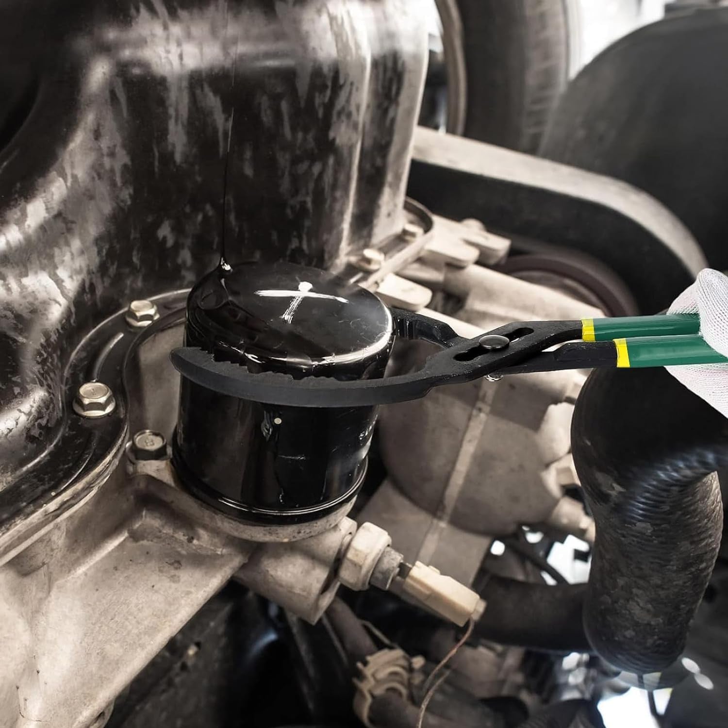 Alicates Para Filtros De Aceite, Herramienta Para Quitar Filtros De Aceite, Llave Ajustable Para Filtros De Aceite, Motocicletas, Para Automóviles, De Ø 40 Mm a Ø 150 Mm, 24 Cm