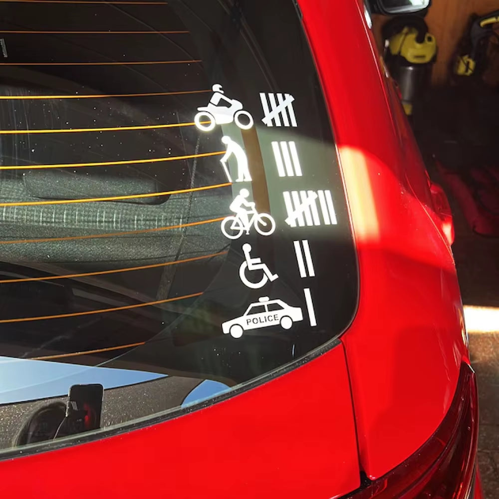 Accident Hit / Kill Count Funny Car Bumper Stickers Vinyl Decal Dope Euro Turbo Car Truck SUV Window Vinyl Accessories